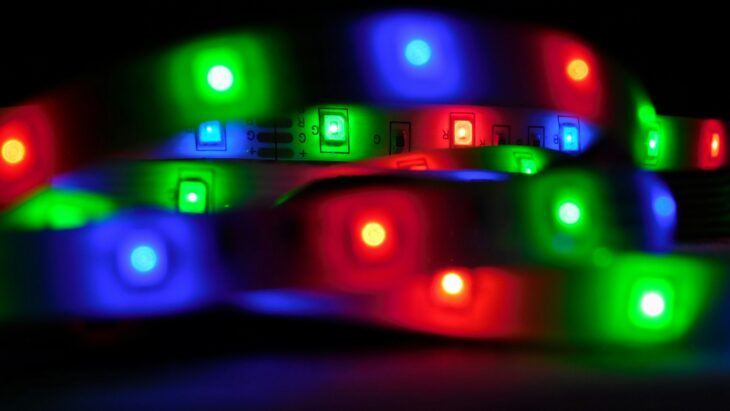 assorted-colored LED lights